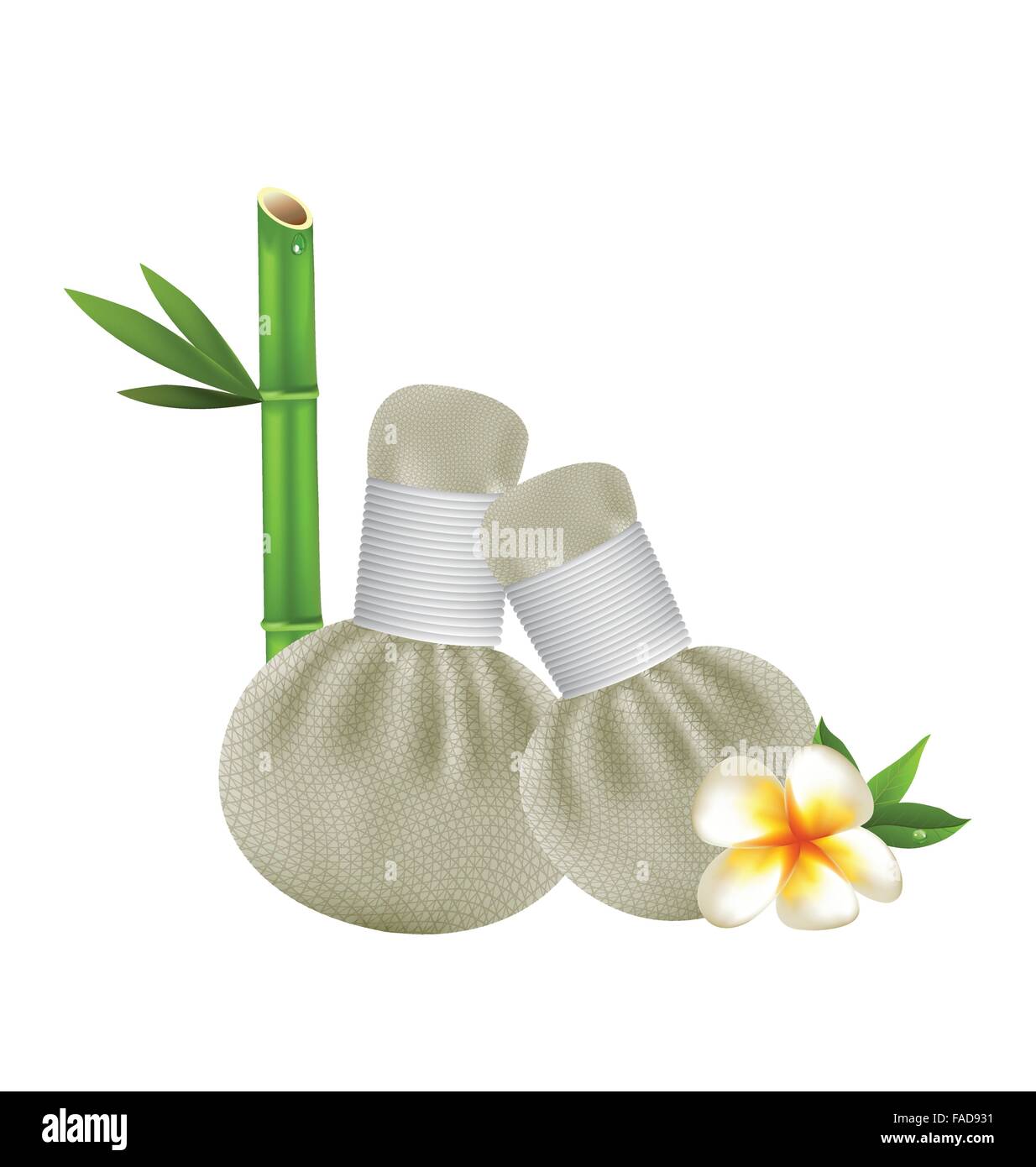 Herbes Thai Massage comprimer vecteur conception spa Illustration de Vecteur