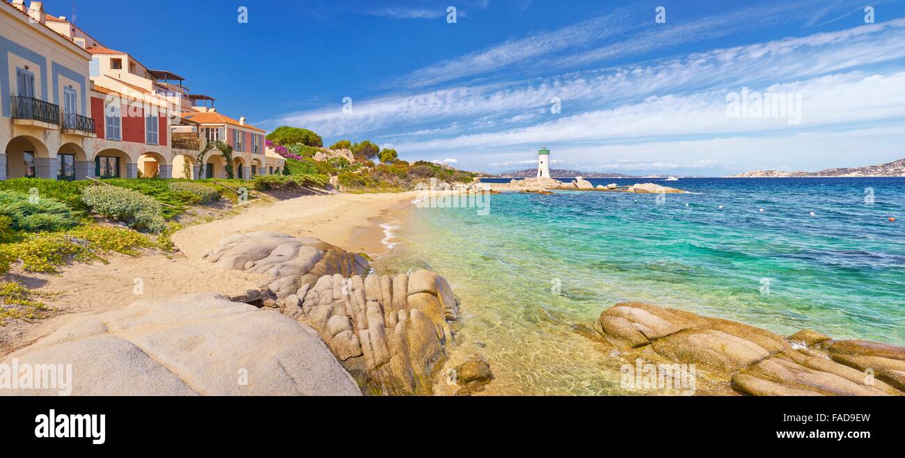 Plage de Porto Faro, Palau, Sardaigne, Italie Banque D'Images