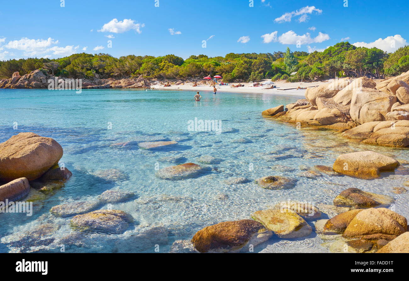 La plage de Capriccioli, Costa Smeralda, Sardaigne, île, Italie Banque D'Images