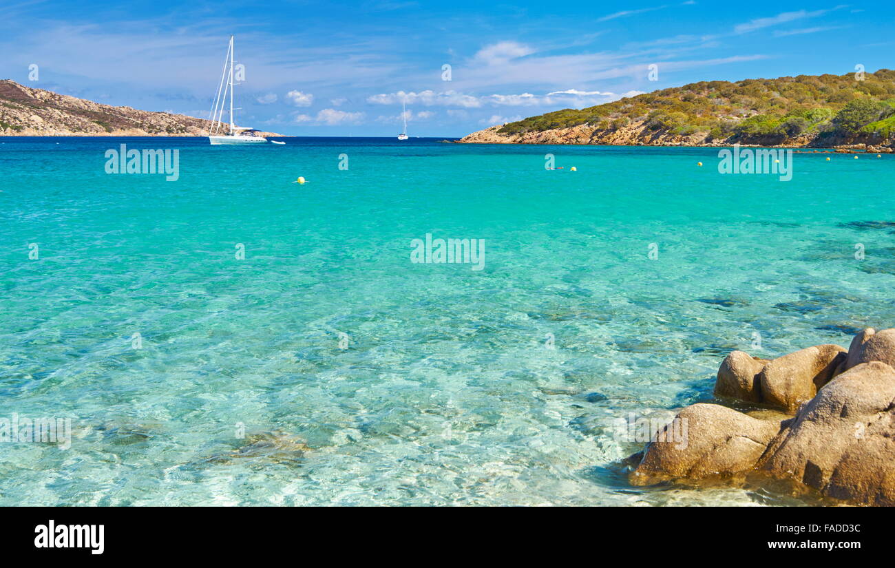 Plage Cala Portese, île de Caprera, Sardaigne, Italie Banque D'Images