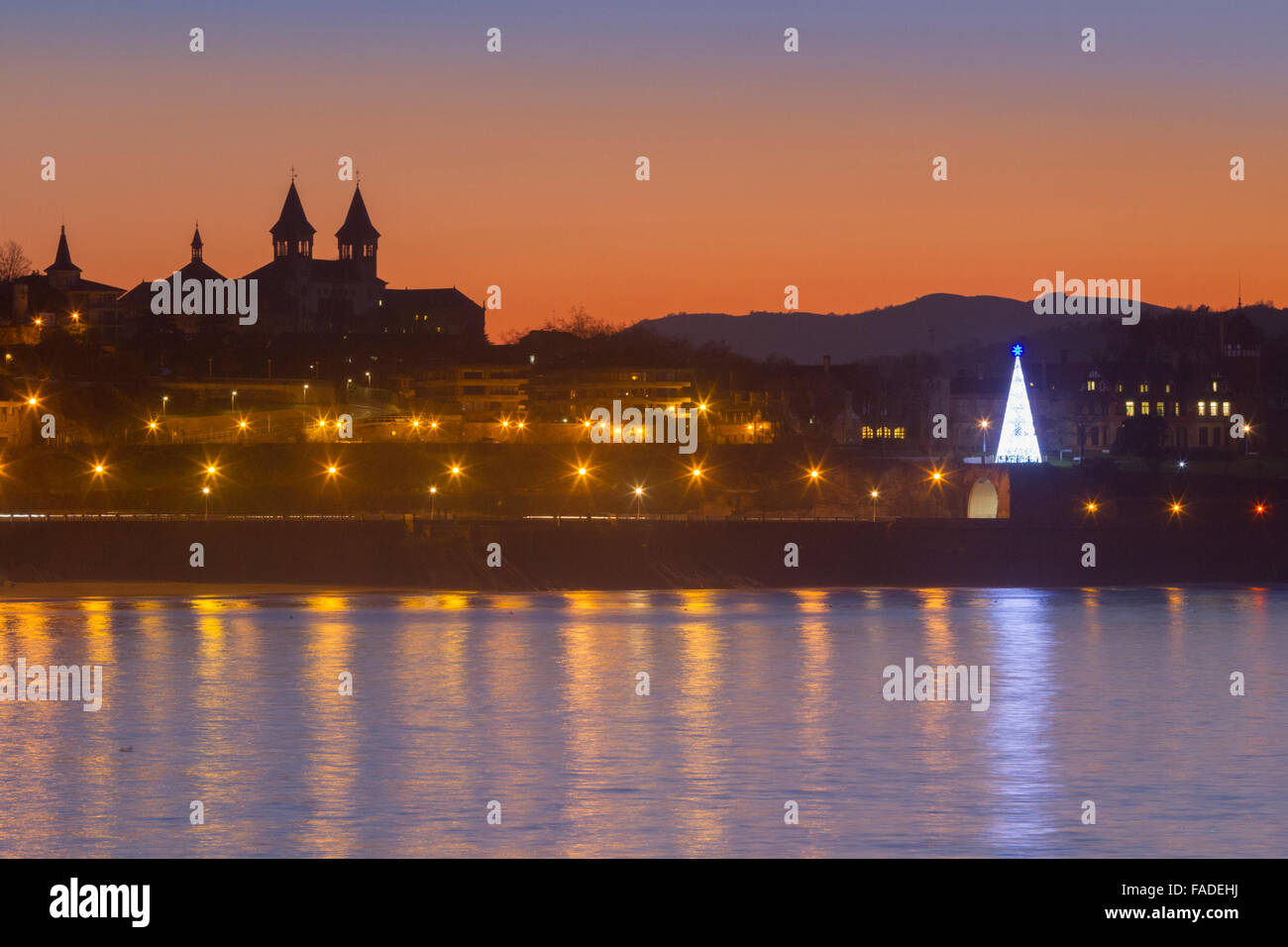 Coucher du soleil à Donostia - San Sebastian, Pays Basque Banque D'Images