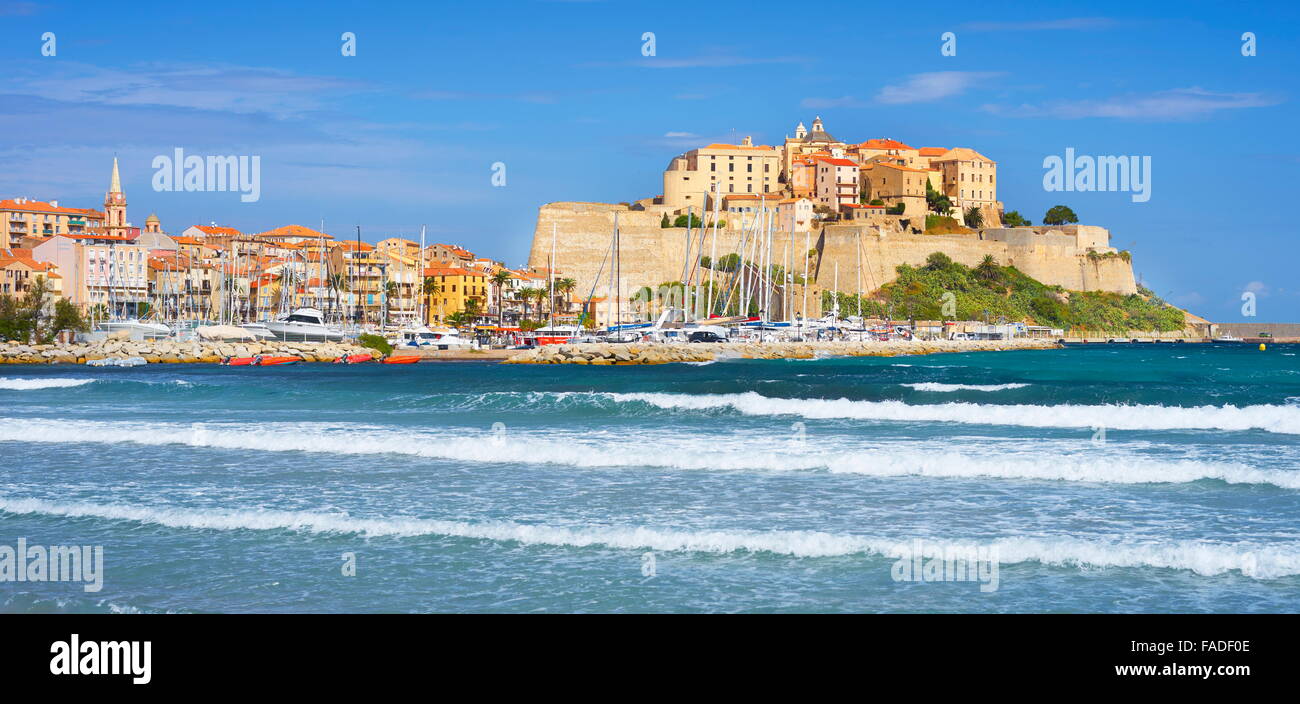 Calvi, ancienne citadelle, Balagne, Corse, côte ouest de l'Île, France Banque D'Images