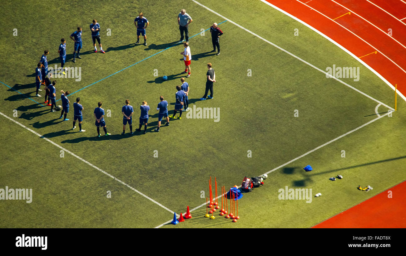 Vue aérienne de l'équipe, formation, club de football, la ligue de football amateur, de formation, de l'équipe 09/12 SSVg Heiligenhaus, terrain de sport, Banque D'Images