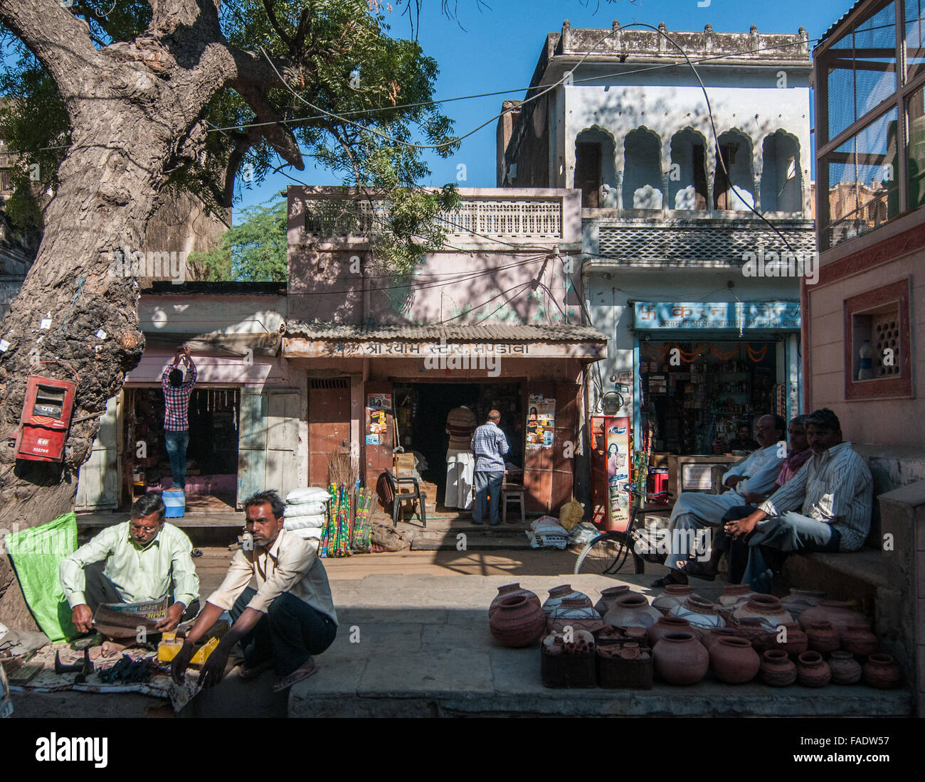 Centre historique de Mandawa, Rajasthan, Inde Banque D'Images