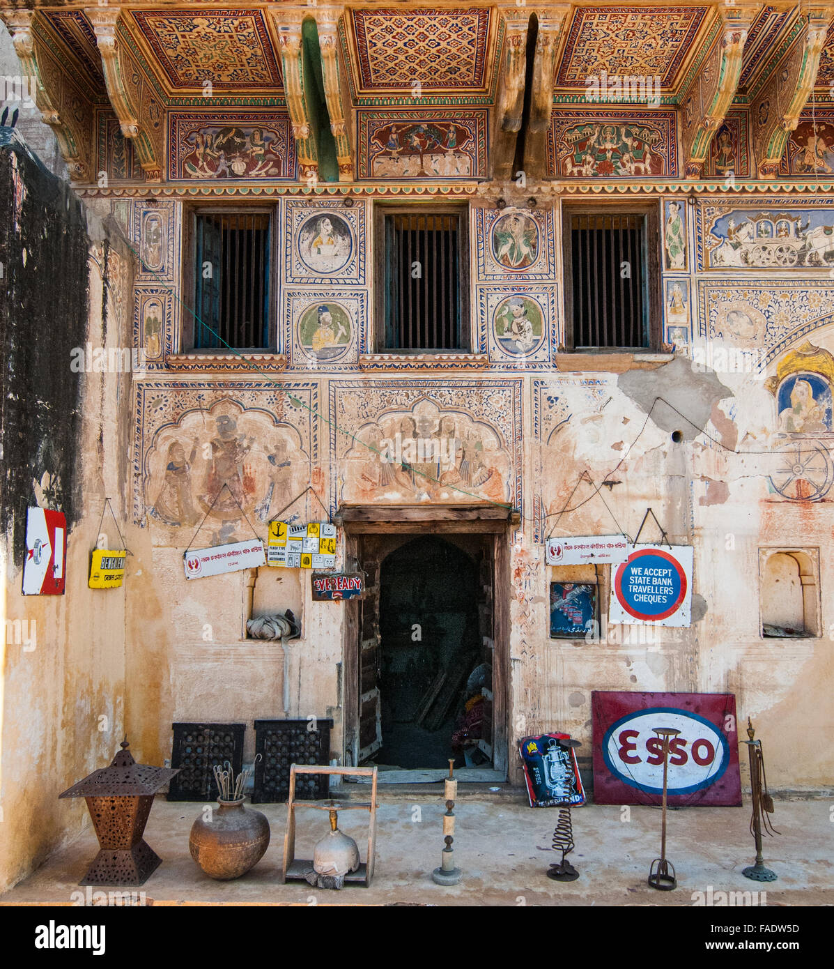 Centre historique de Mandawa, Rajasthan, Inde Banque D'Images