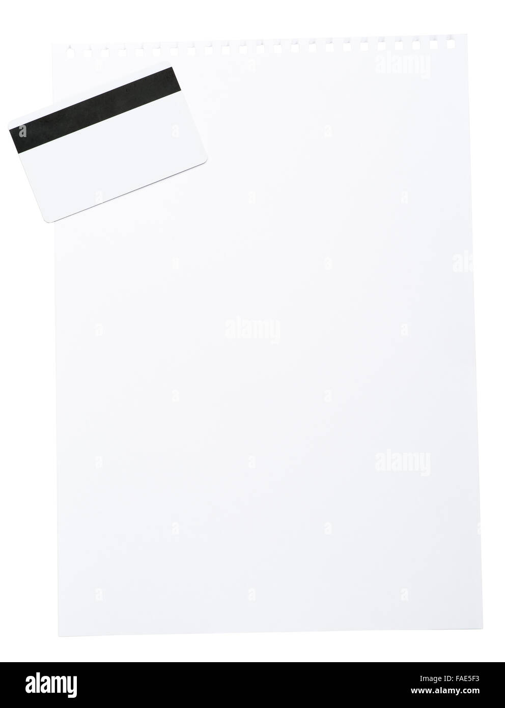 Morceau de papier avec carte de crédit Banque D'Images
