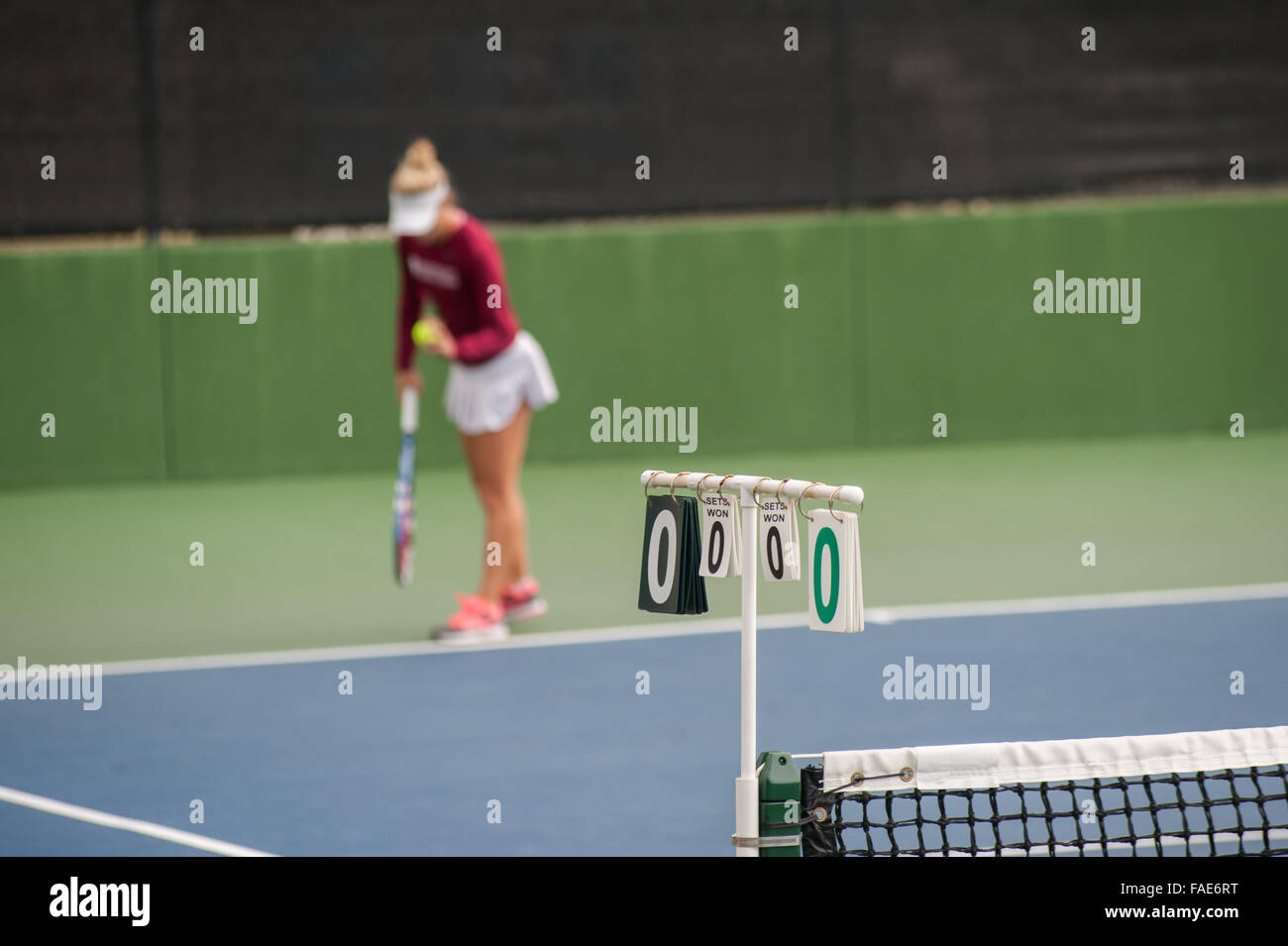 Tennis player en arrière-plan de carte de score. Banque D'Images
