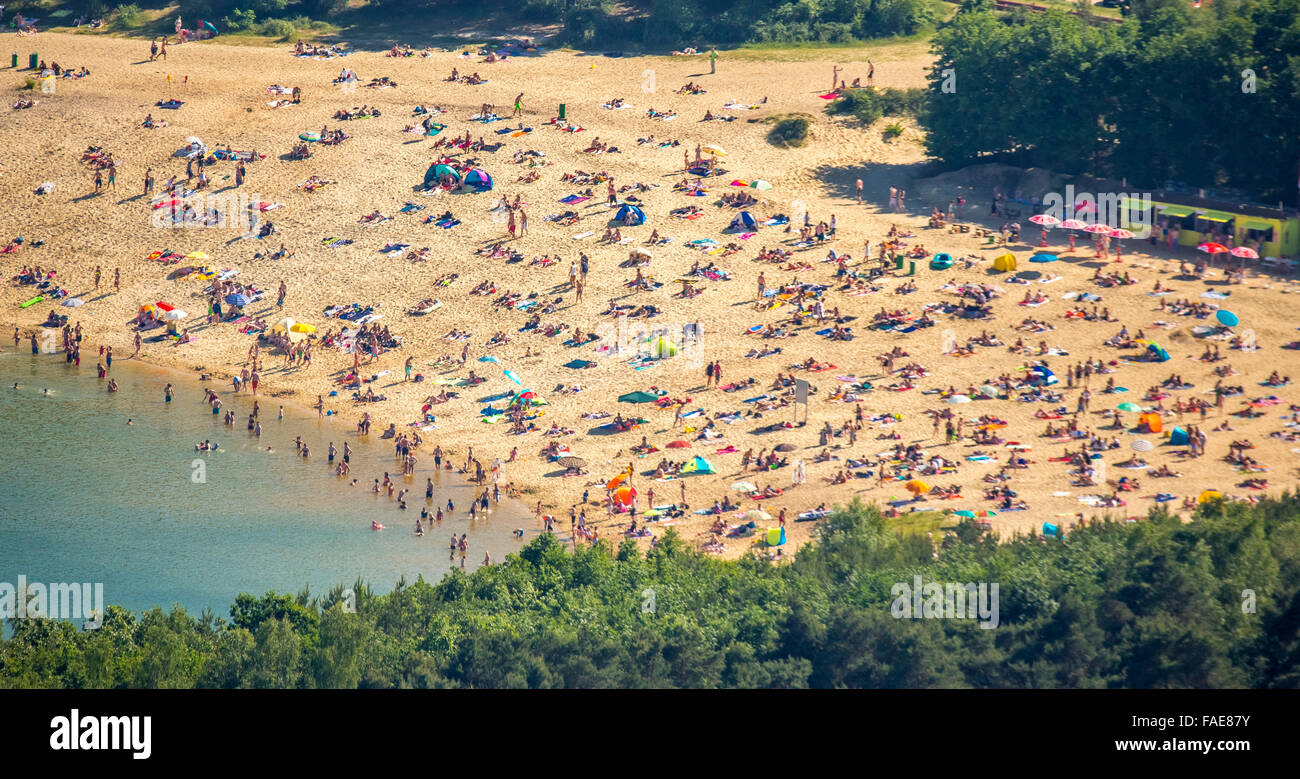Silbersee II entre Haltern et Dülmen, lac, carrière, d'extraction de sable de quartz par le quartz, la gastronomie des sables mouvants Banque D'Images