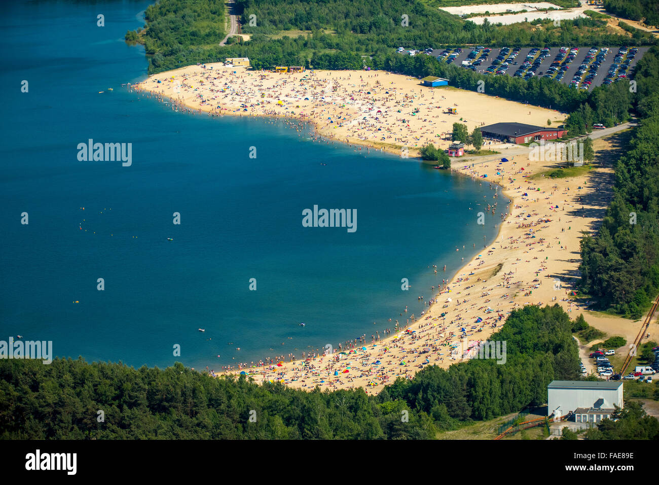 Silbersee II entre Haltern et Dülmen, lac, carrière, d'extraction de sable de quartz par le quartz, la gastronomie des sables mouvants, Banque D'Images