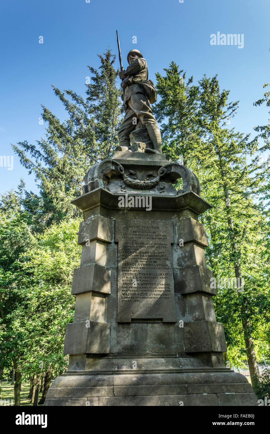 Hawick, Scottish Borders - Wilton Park. Mémorial de la guerre des Boers. Banque D'Images