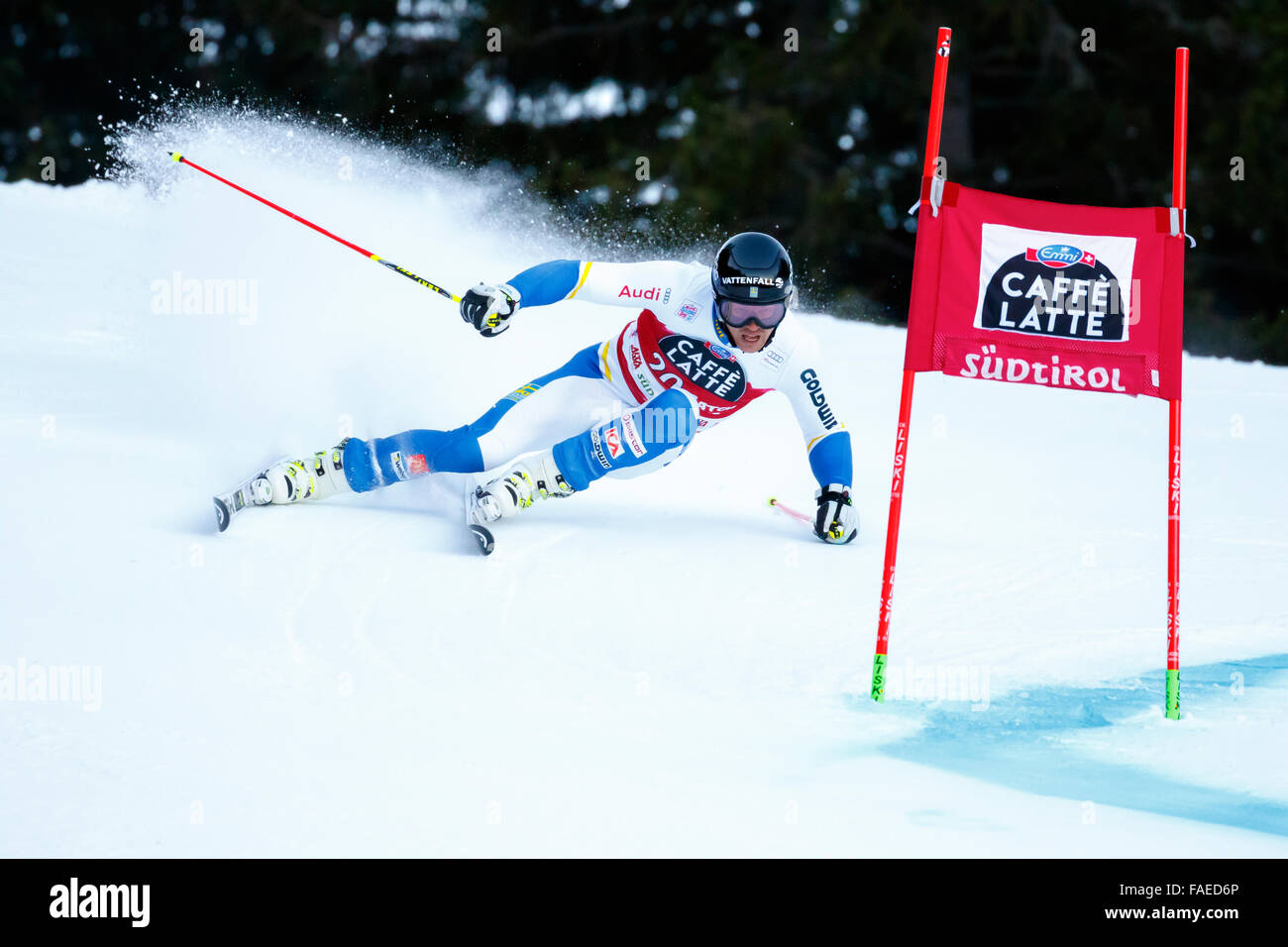 L'Alta Badia, Italie 20 décembre 2015. MYHRER Andre (SWE) qui se font concurrence sur les AUDI FIS Coupe du Monde de Ski alpin Slalom géant hommes Banque D'Images