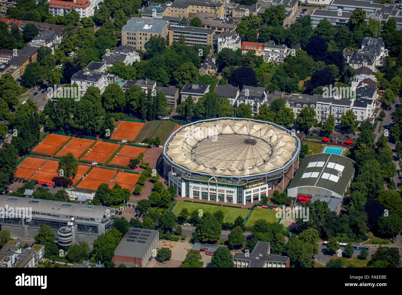 Vue aérienne, Rothenbaum tennis, sport Rothenbaum GmbH, Hambourg, ville libre et hanséatique de Hambourg, Hambourg, Allemagne Banque D'Images