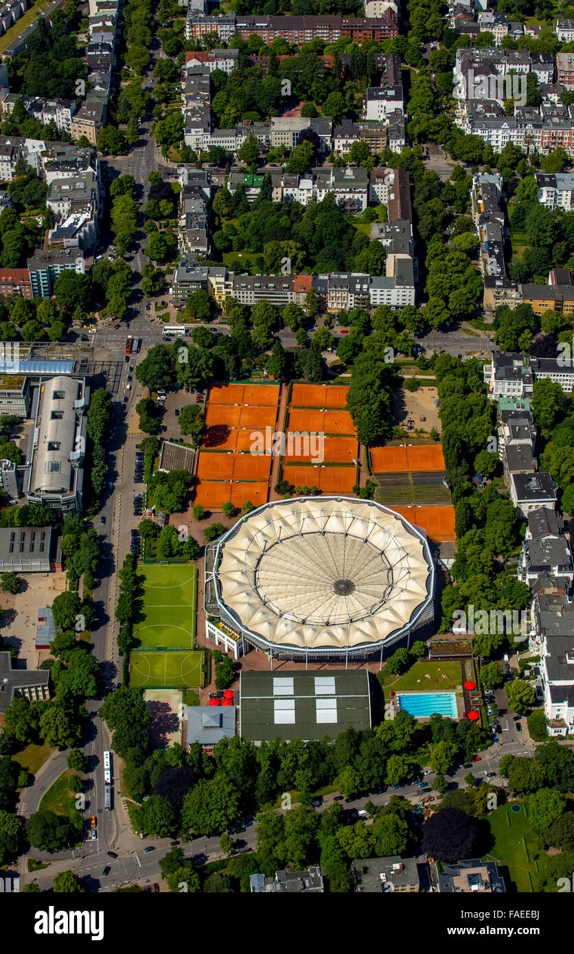 Vue aérienne, Rothenbaum tennis, sport Rothenbaum GmbH, Hambourg, ville libre et hanséatique de Hambourg, Hambourg, Allemagne Banque D'Images