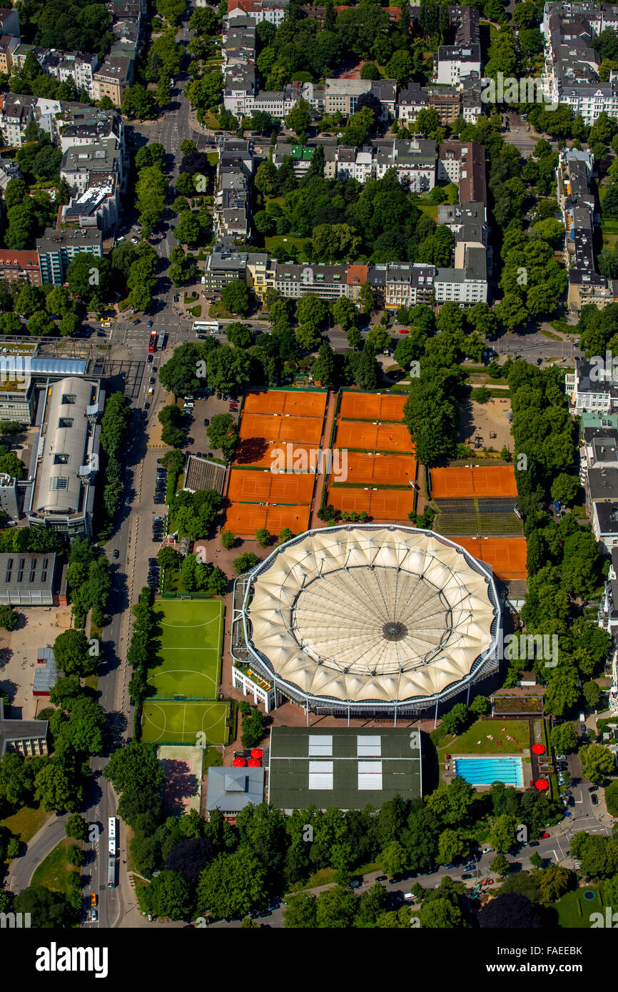 Vue aérienne, Rothenbaum tennis, sport Rothenbaum GmbH, Hambourg, ville libre et hanséatique de Hambourg, Hambourg, Allemagne Banque D'Images