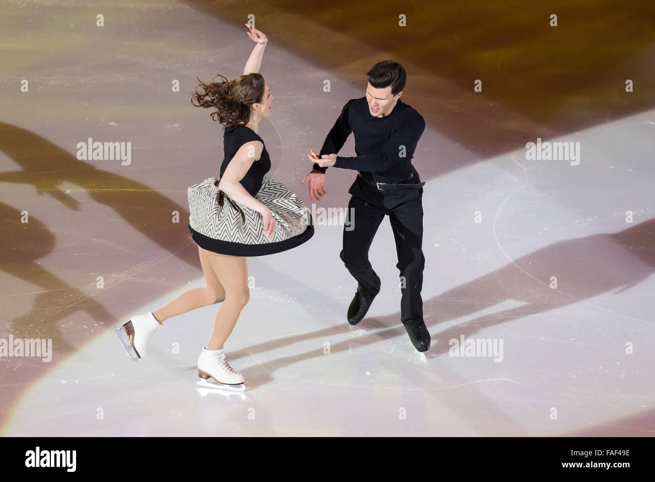 Charlene Guignard e Marco Fabbri skating champions de danse gratuits Banque D'Images