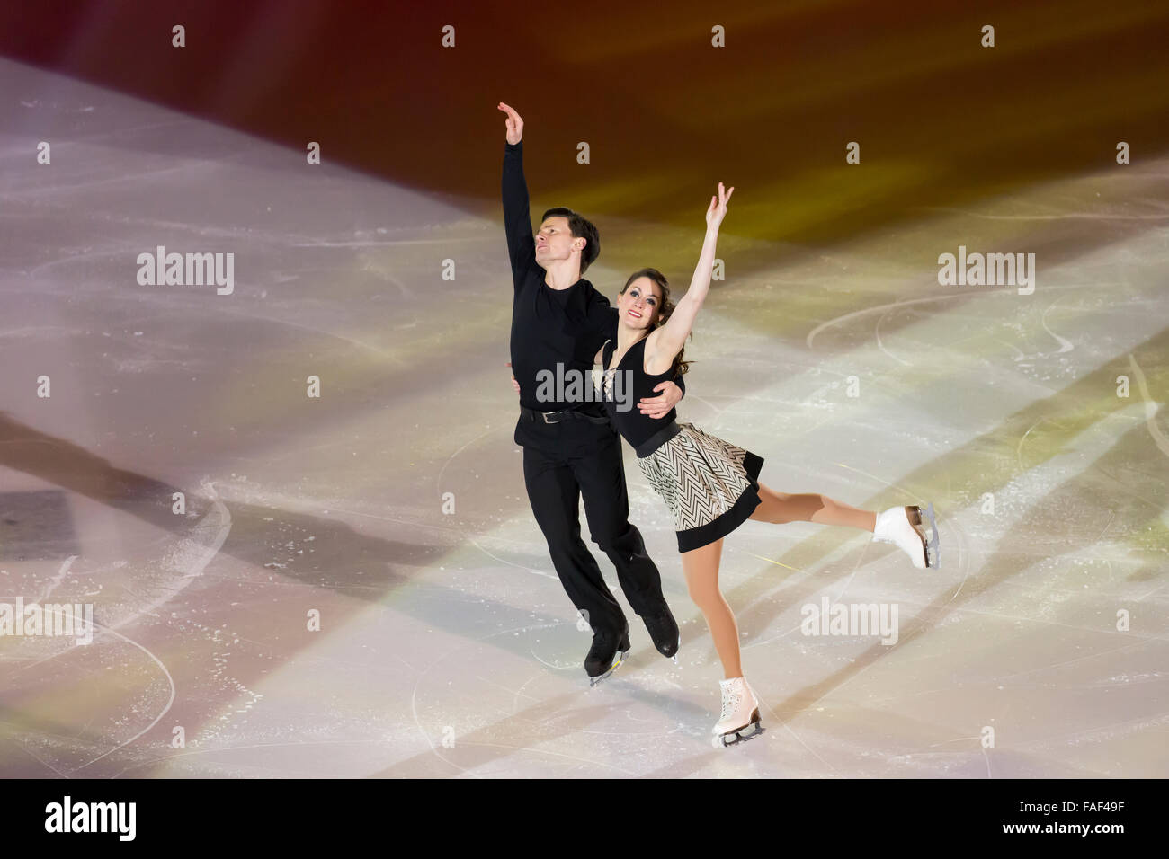 Charlene Guignard e Marco Fabbri skating champions de danse gratuits Banque D'Images