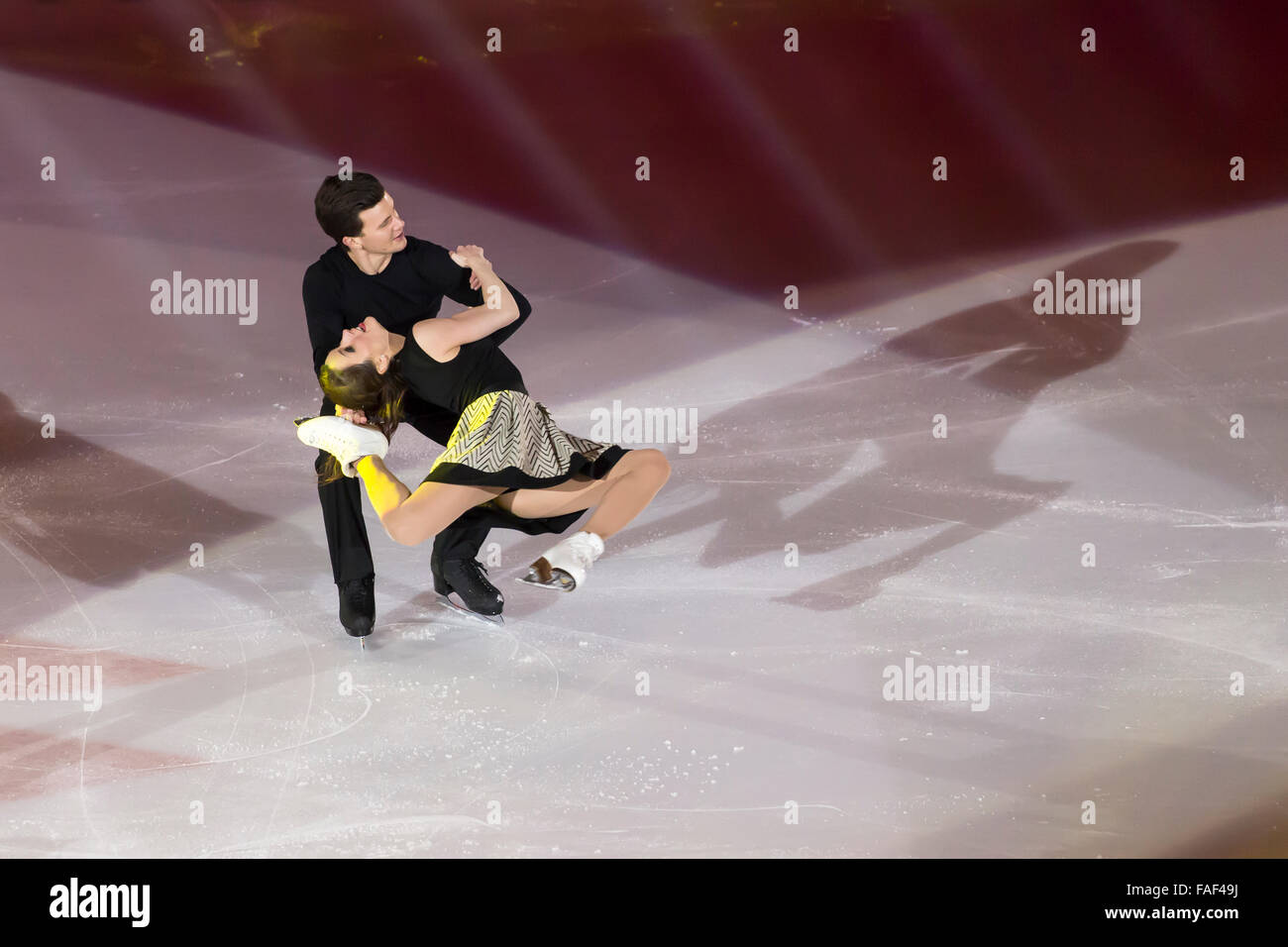 Charlene Guignard e Marco Fabbri skating champions de danse gratuits Banque D'Images