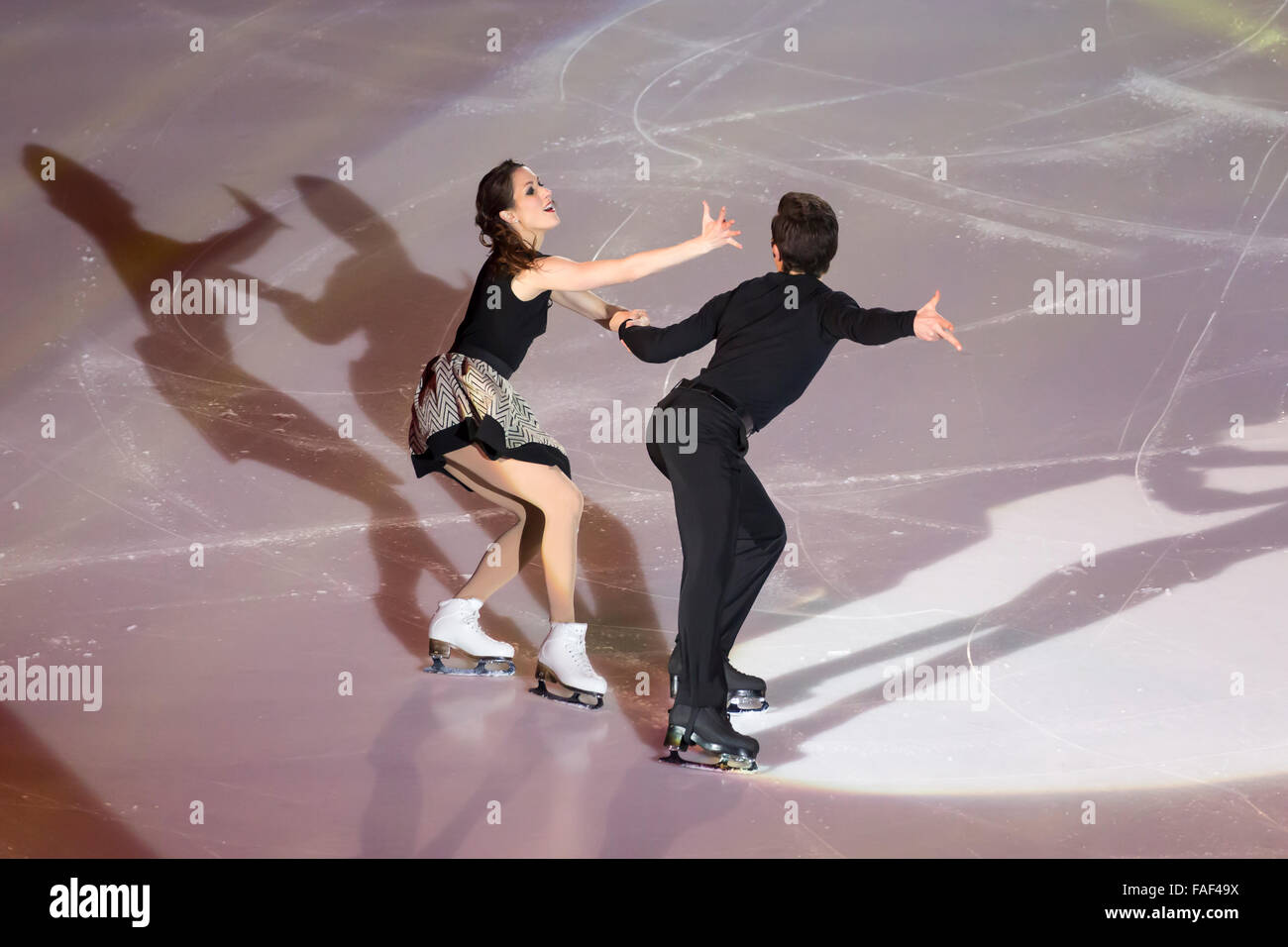 Charlene Guignard e Marco Fabbri skating champions de danse gratuits Banque D'Images