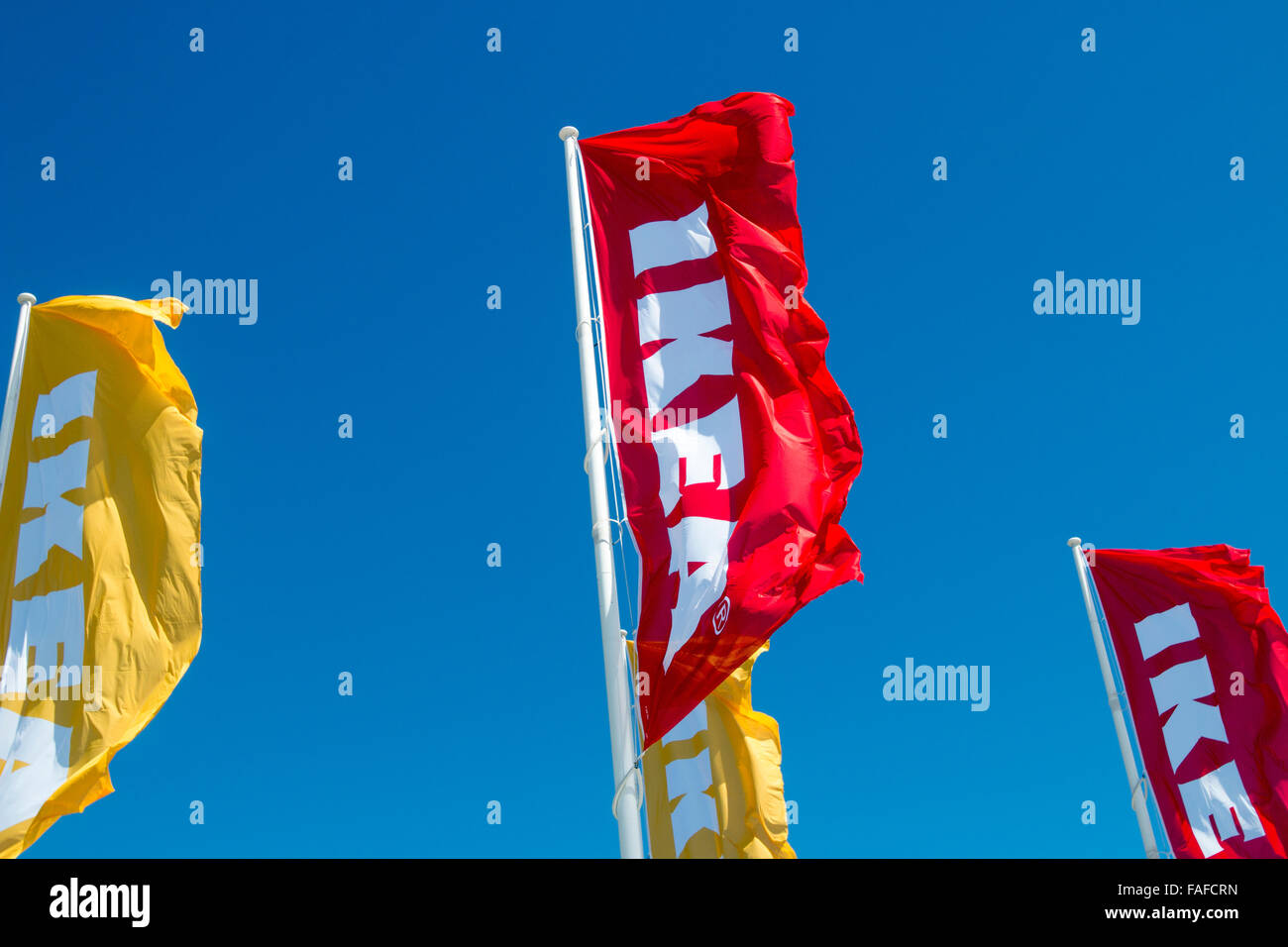 Bannières en magasin de meubles IKEA à Rhodes shopping centre à Sydney, Nouvelle-Galles du Sud, Australie Banque D'Images