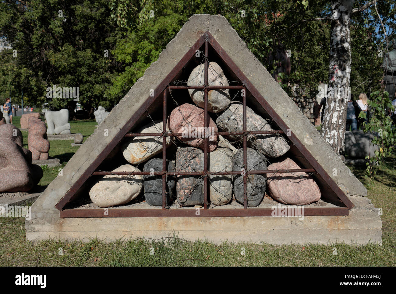 'Les victimes au régime totalitaire' dans la sculpture Fallen Monument Park (Parc Muzeon des Arts), Moscou, Russie. Banque D'Images