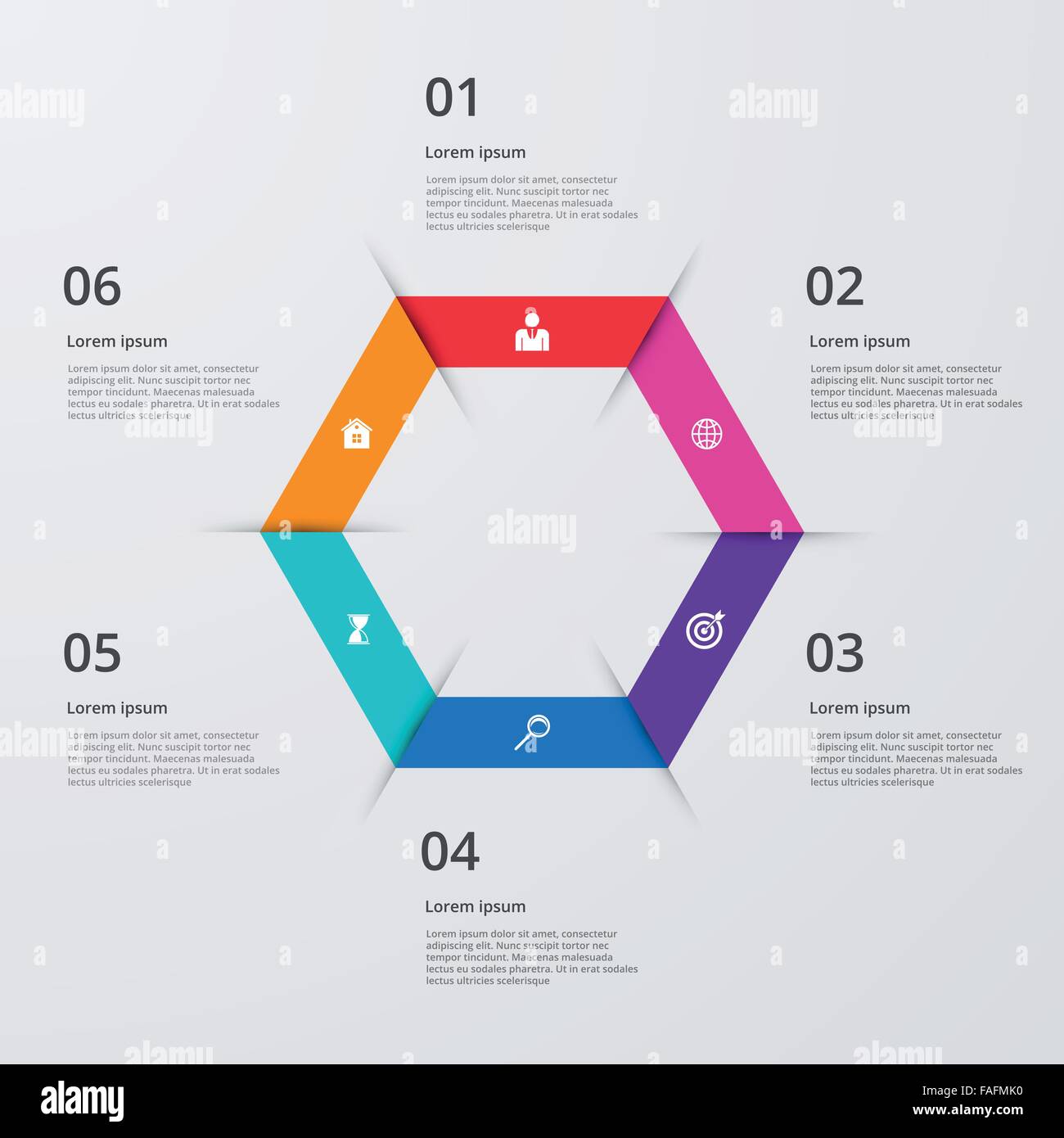 Vector illustration infographie six options. Illustration de Vecteur