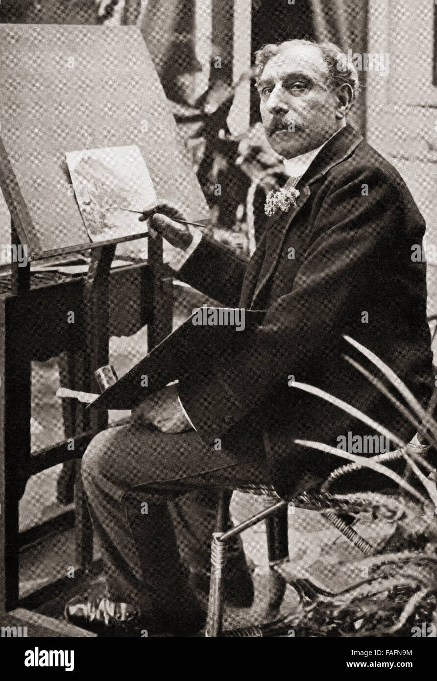 Joseph Nathaniel Lyon, 1847-1917. Artiste professionnel et co-fondateur de J. Lyons & Co., le restaurant britannique, la chaîne alimentaire, et le conglomérat de l'hôtel de Lyon célèbre les maisons de thé. Banque D'Images