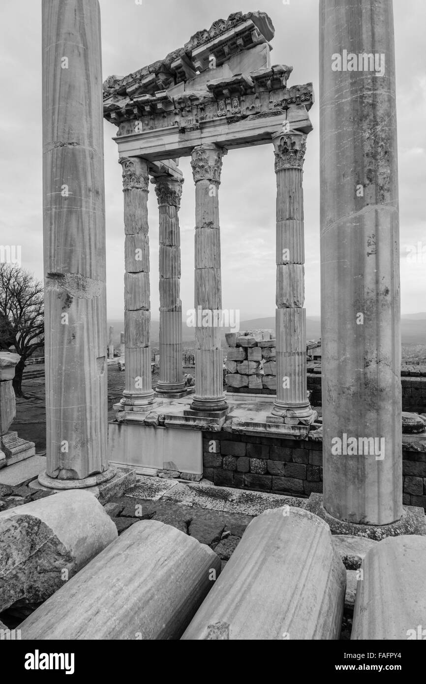 Voyage Turquie - les ruines de l'acropole de Pergame, Pergame maintenant. Banque D'Images