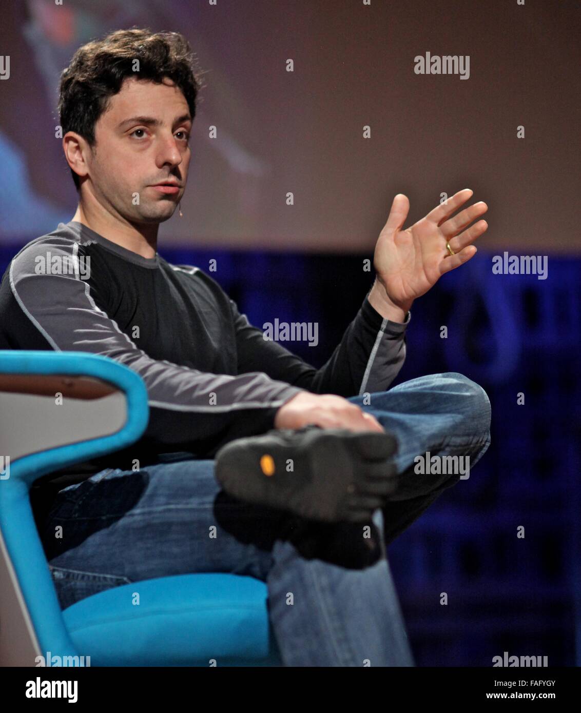 Co-fondateur de Google Sergey Brin s'exprimant lors de la conférence TED 12  février 2010 à Long Beach, en Californie Photo Stock - Alamy