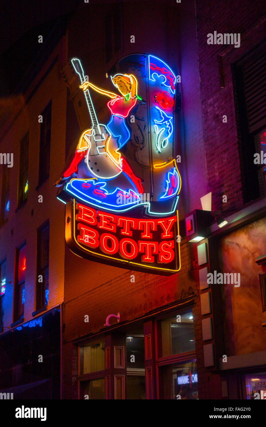 L'Honky Tonk Nashville Tennessee TN ligne Banque D'Images