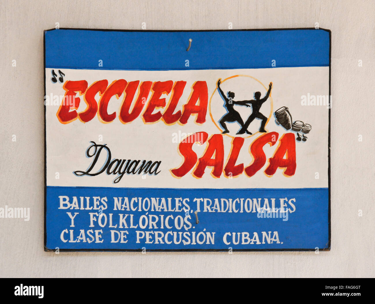Publicité pour la danse et l'école de musique, Viñales, province de Pinar del Rio, Cuba Banque D'Images