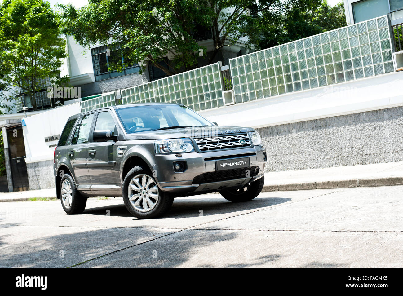 Hong Kong, Chine, le 8 juillet 2011 : Land Rover Freelander 2 Essai de conduite le 8 juillet 2011 à Hong Kong. Banque D'Images