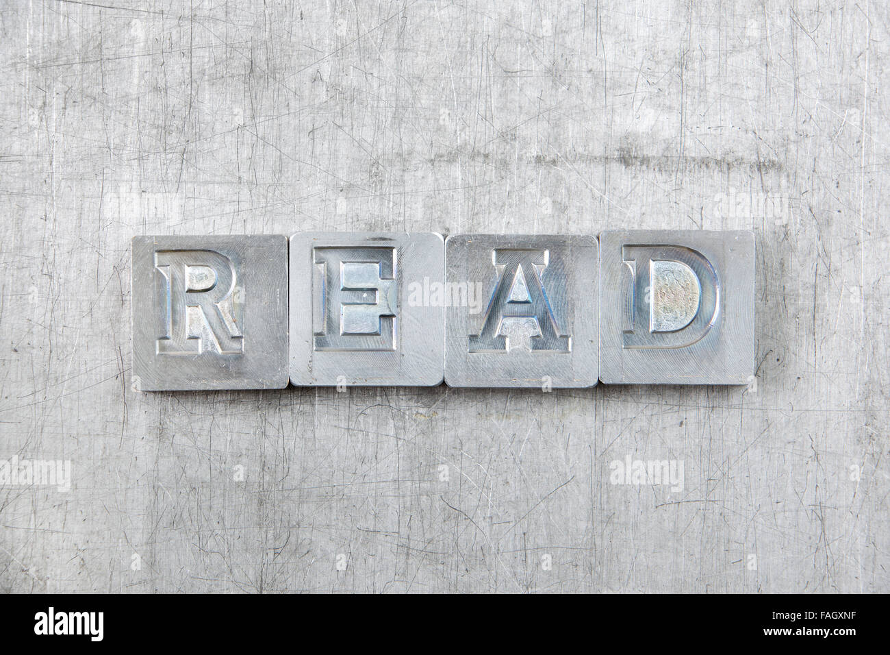 Old vintage vintage des lettres, appuyez sur Lire Banque D'Images