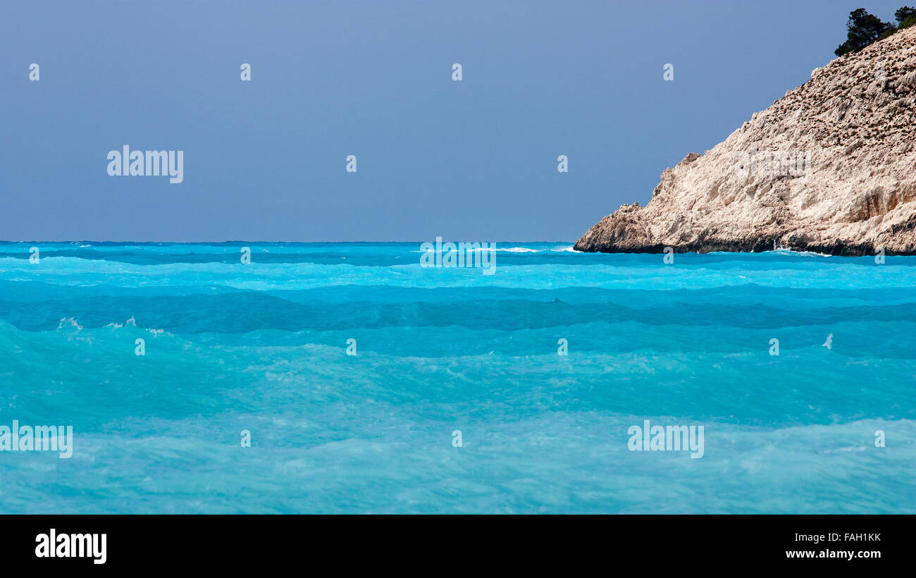 Plage de Myrtos, Céphalonie (Kefallinia, Céphalonie) Banque D'Images
