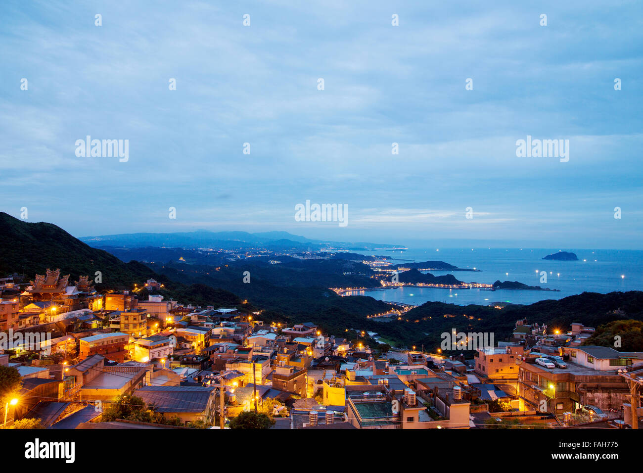 Une belle vue de la nuit de Taiwan Jiufen Banque D'Images