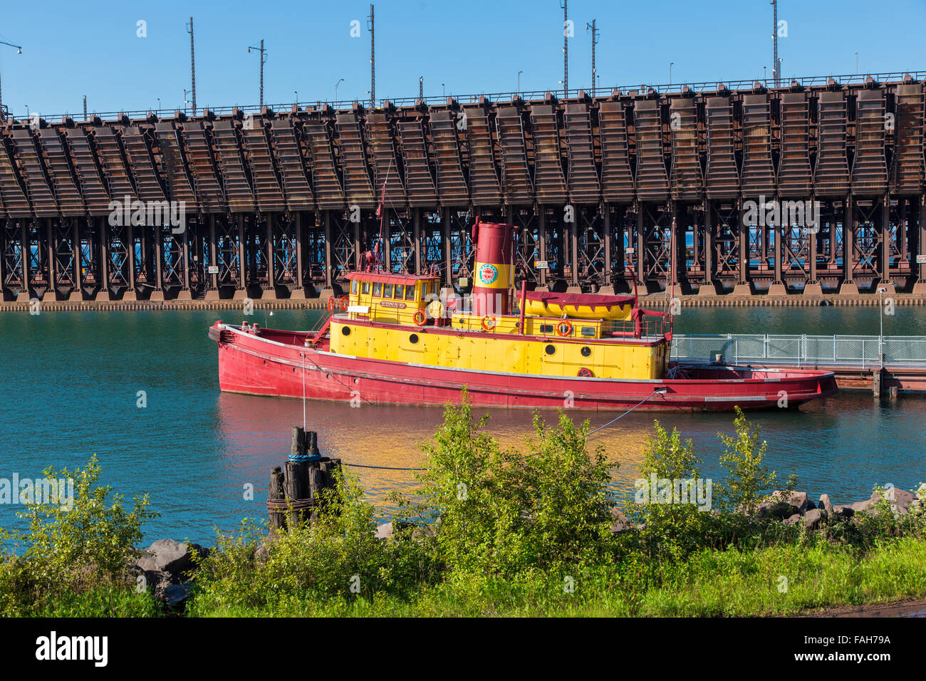 Remorqueur historique Edna G construite en 1896 à deux ports Minnesota sur la rive nord du lac Supérieur Banque D'Images