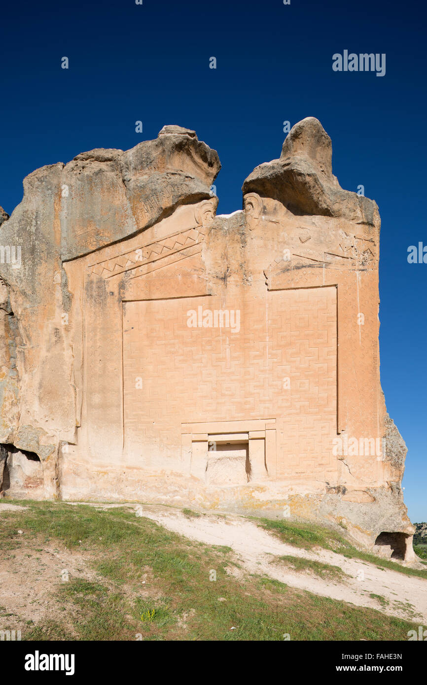 Monument Midas Midas de l'antique ville de Yazılıkaya, Eskisehir, Turquie Banque D'Images