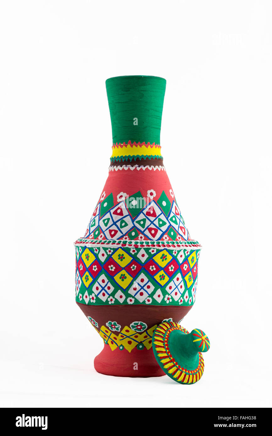 Artistique égyptien navire poteries peintes (arabe : Kolla) Banque D'Images