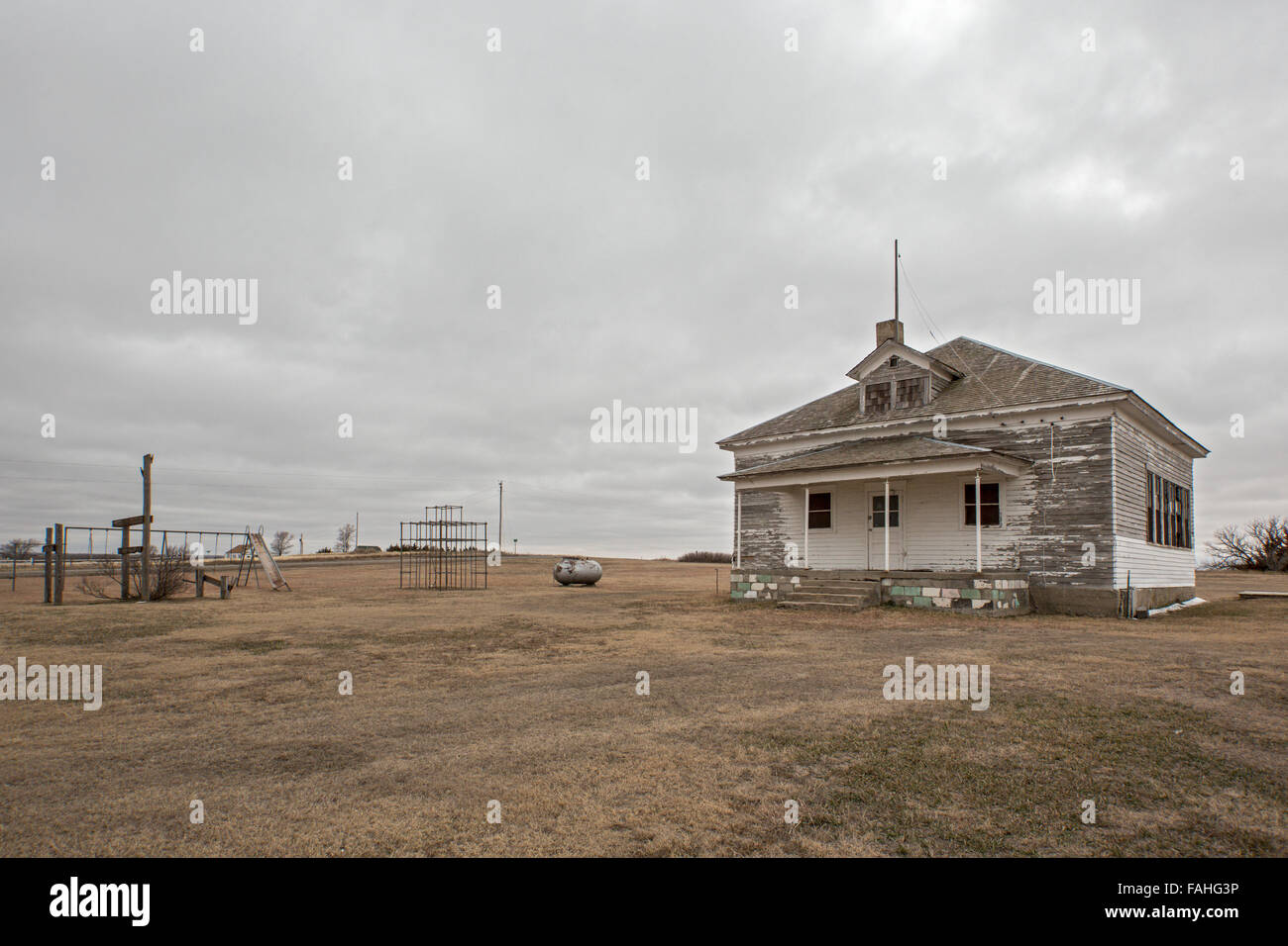 Nicodème, Kansas - circonscription no 1 L'École à Nicodème Lieu historique national. Banque D'Images