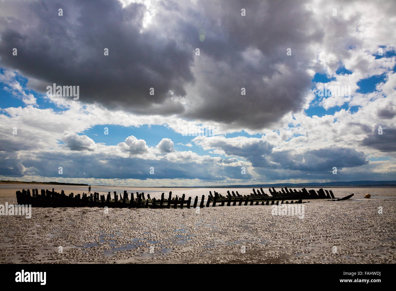 Épave du SS Nornen barque norvégien - une caractéristique de dunes Berrow près de Burnham on Sea puisqu'il s'est échoué en 1897 Banque D'Images