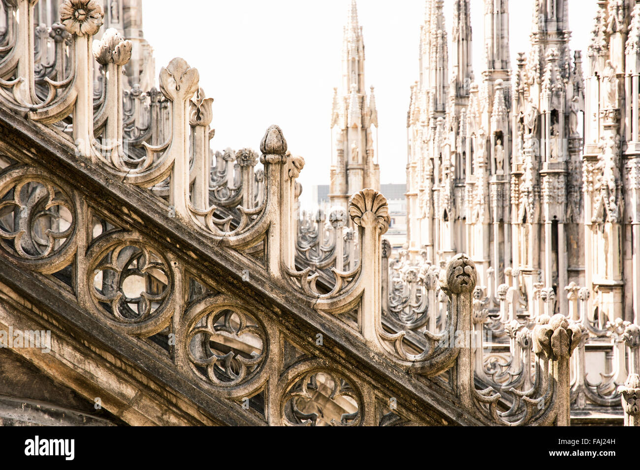 Détail de la cathédrale de Milan (Duomo di Milano, Italie). Thème de l'architecture. Banque D'Images