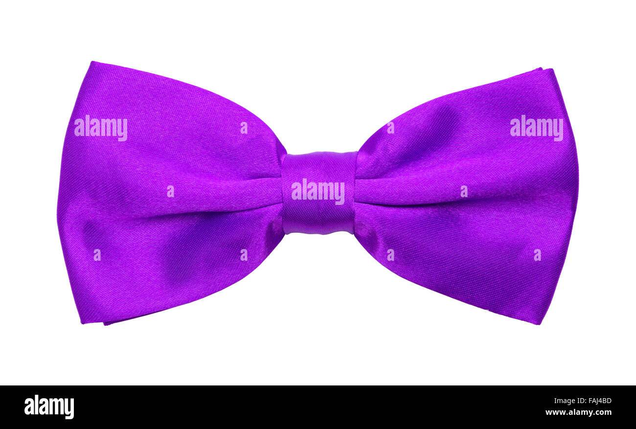 Purple Bow-tie Tuxedo isolé sur un fond blanc. Banque D'Images