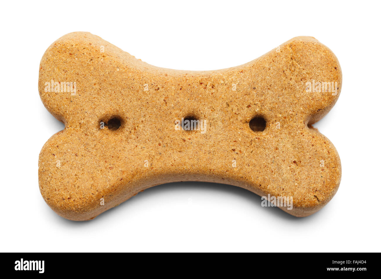L'os de chien biscuit isolé sur un fond blanc. Banque D'Images
