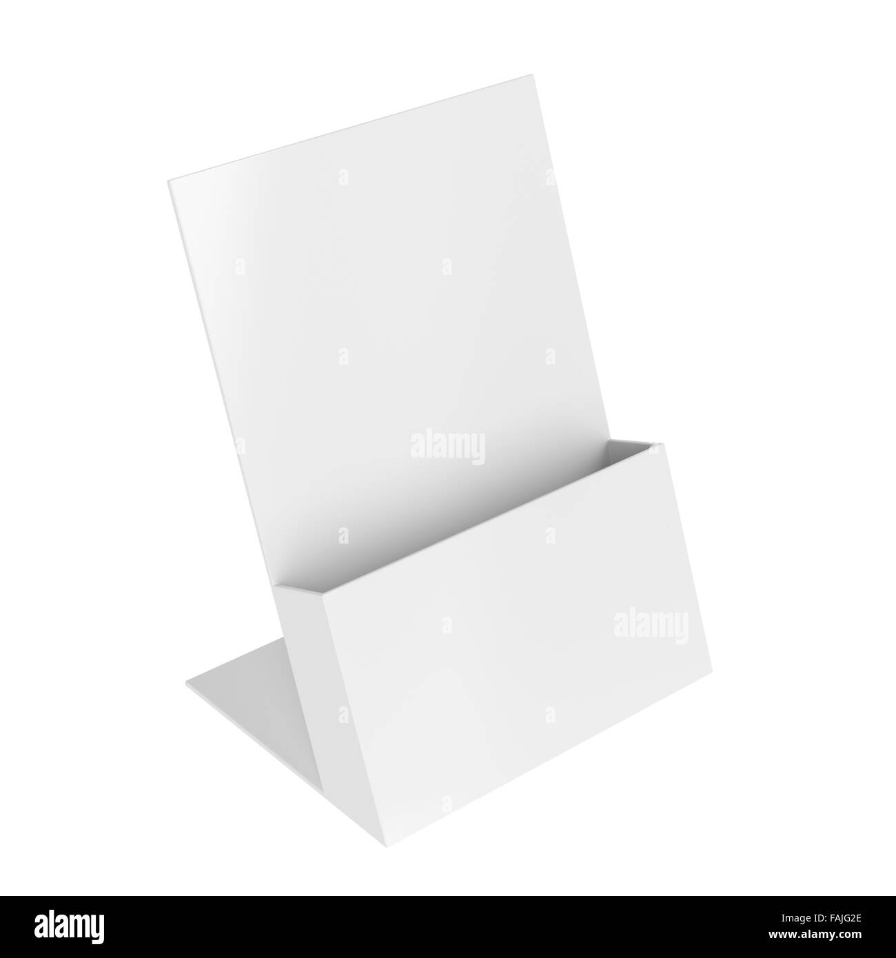 Porte brochures vide isolé sur fond blanc Banque D'Images