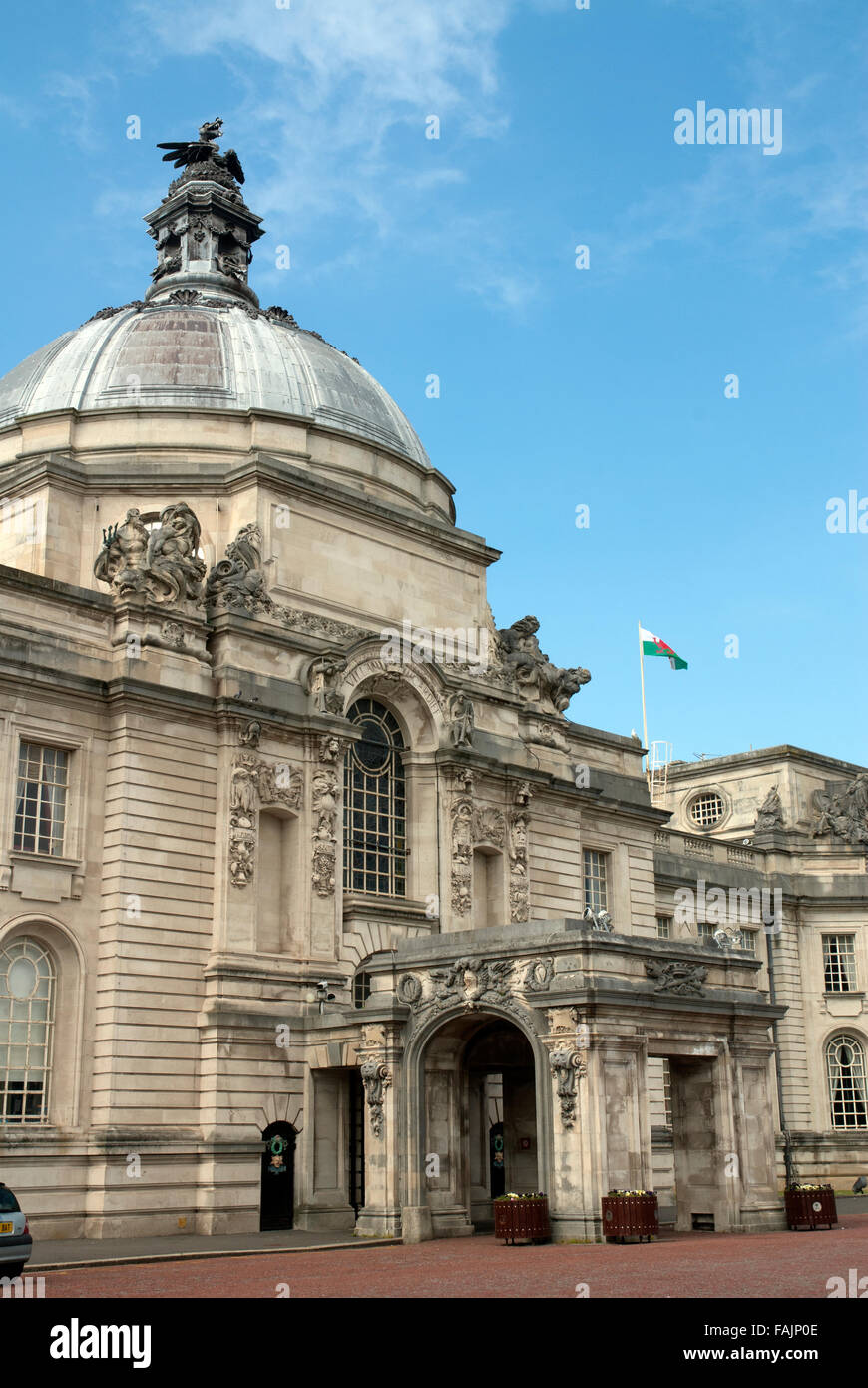 Cardiff City Hall, Cathays Park, Cardiff, Pays de Galles, Banque D'Images