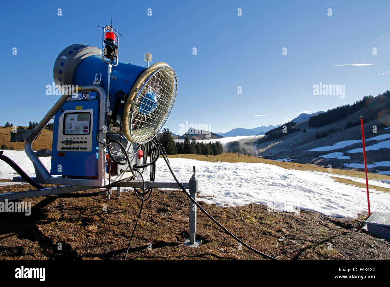 Canon à neige, de Ski Sudelfeld, Upper Bavaria, Bavaria, Germany Banque D'Images