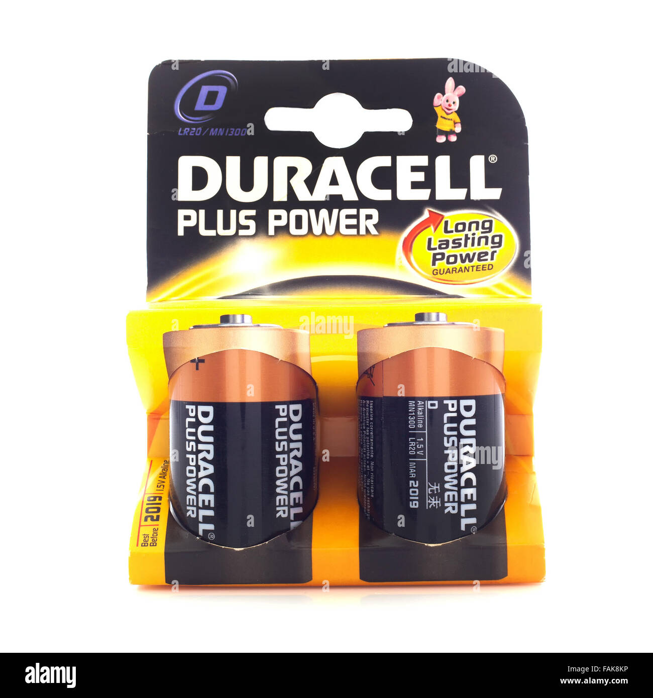 Pack de piles Duracell Piles C, Duracell est une marque américaine de batteries et smart power solutions Banque D'Images