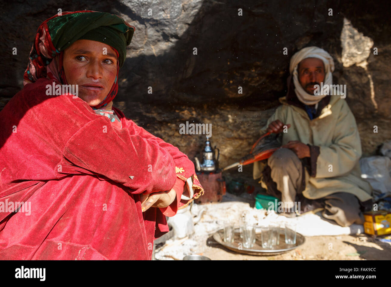 Berger nomade. Le Maroc. L'Afrique du Nord. Banque D'Images