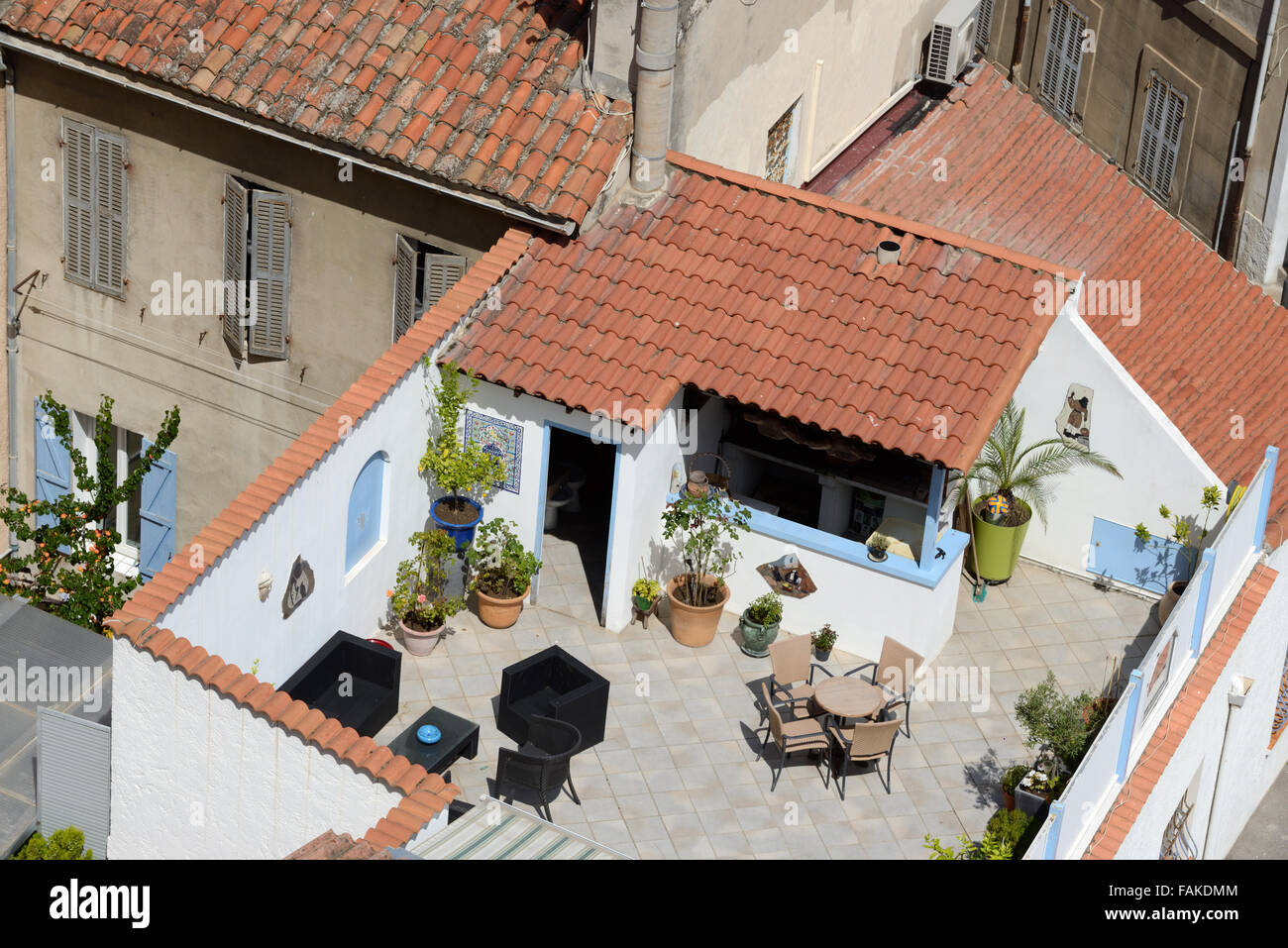 Terrasse sur le toit Marseille France ApartmentEndoume Banque D'Images