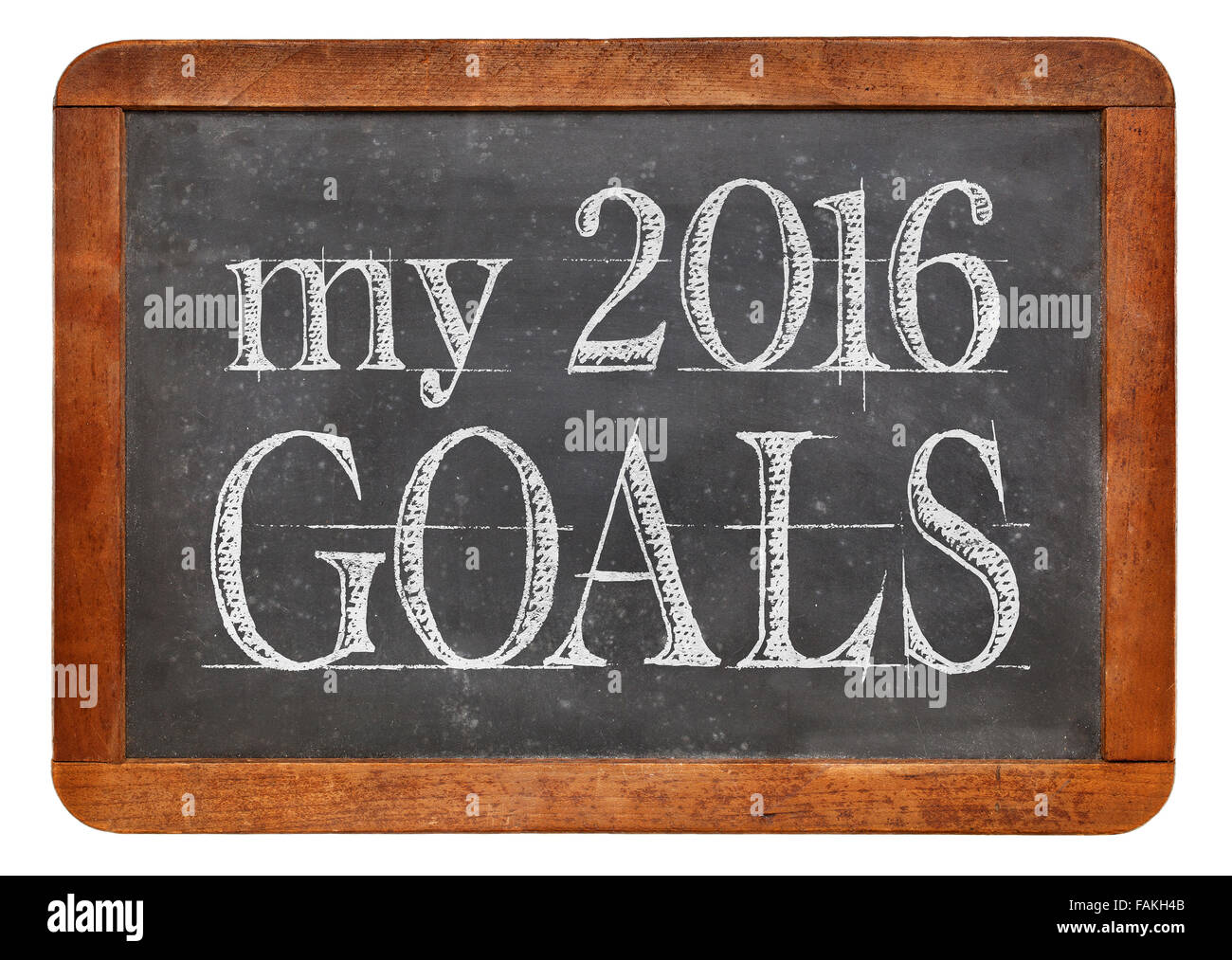 Mes objectifs 2016 - craie blanche du texte sur un tableau noir ardoise vintage Banque D'Images