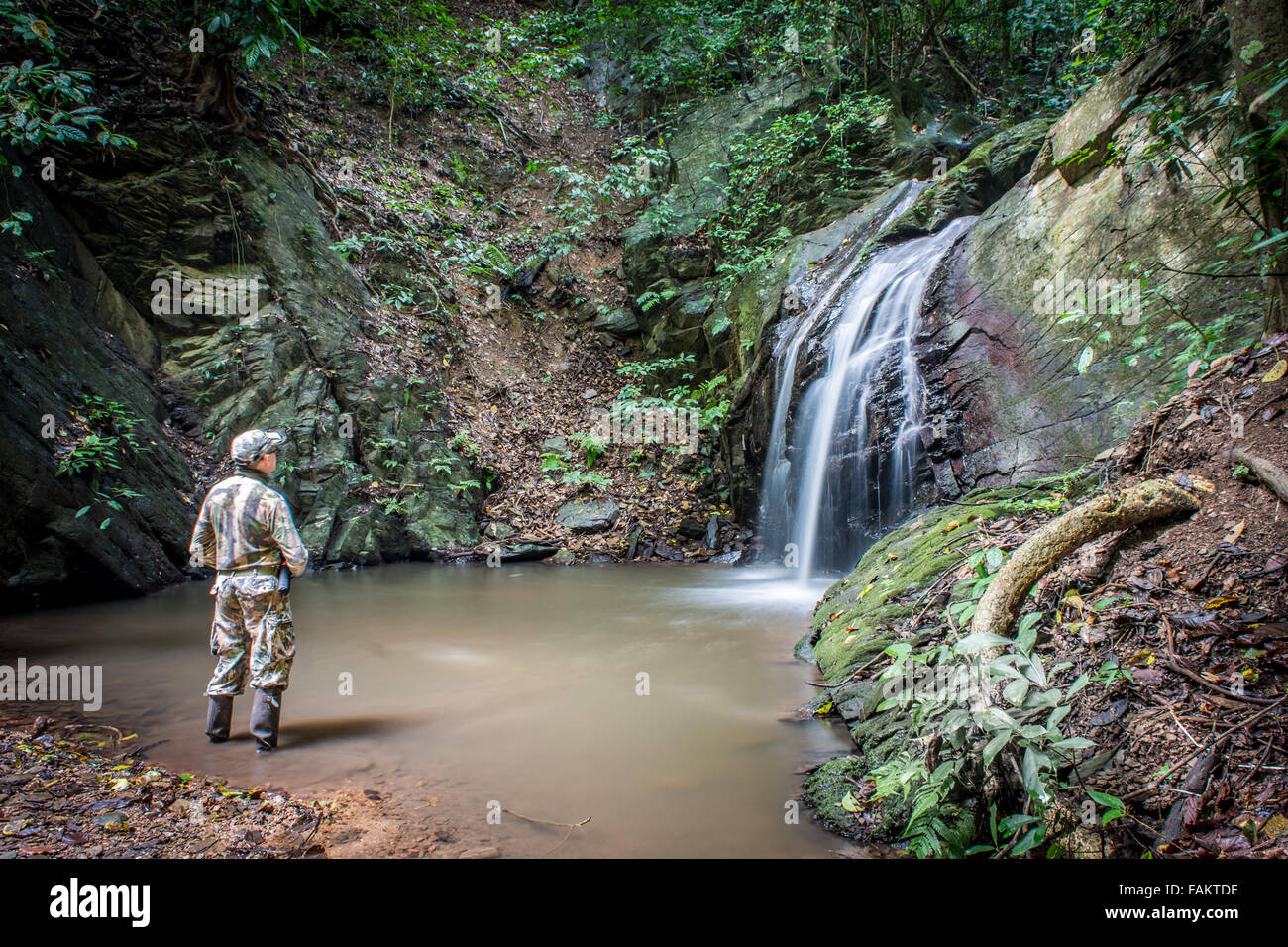 Les 3 niveaux en cascade PranBuri Parc national de Kaeng Krachan. Banque D'Images